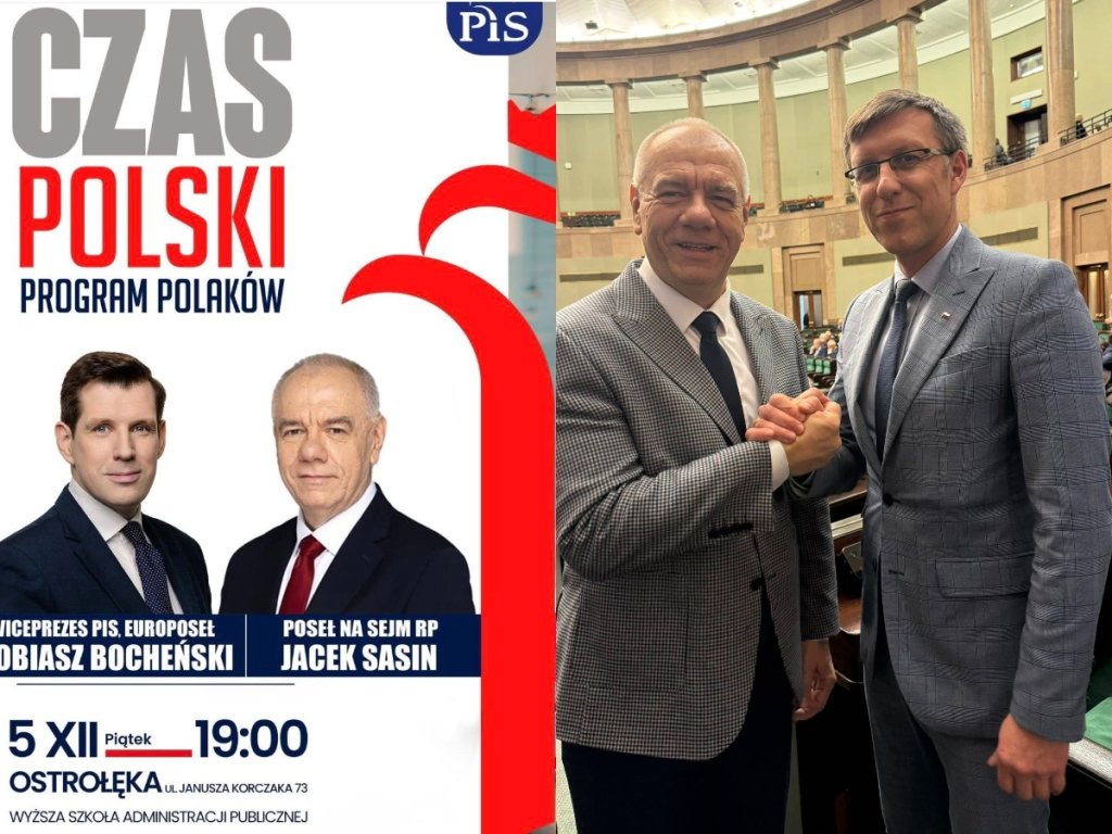 Bocheński i Sasin w Ostrołęce. Spotkanie z politykami PiS