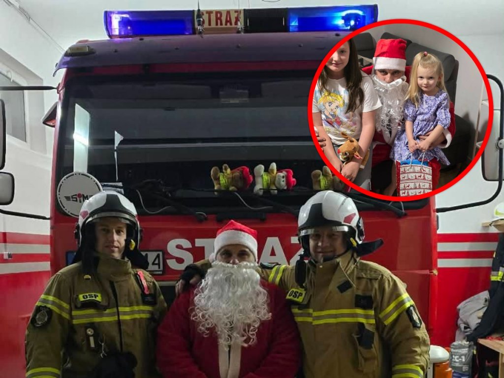 Mikołajki z OSP Zdunek. Strażacy pomogli Świętemu Mikołajowi rozdać prezenty