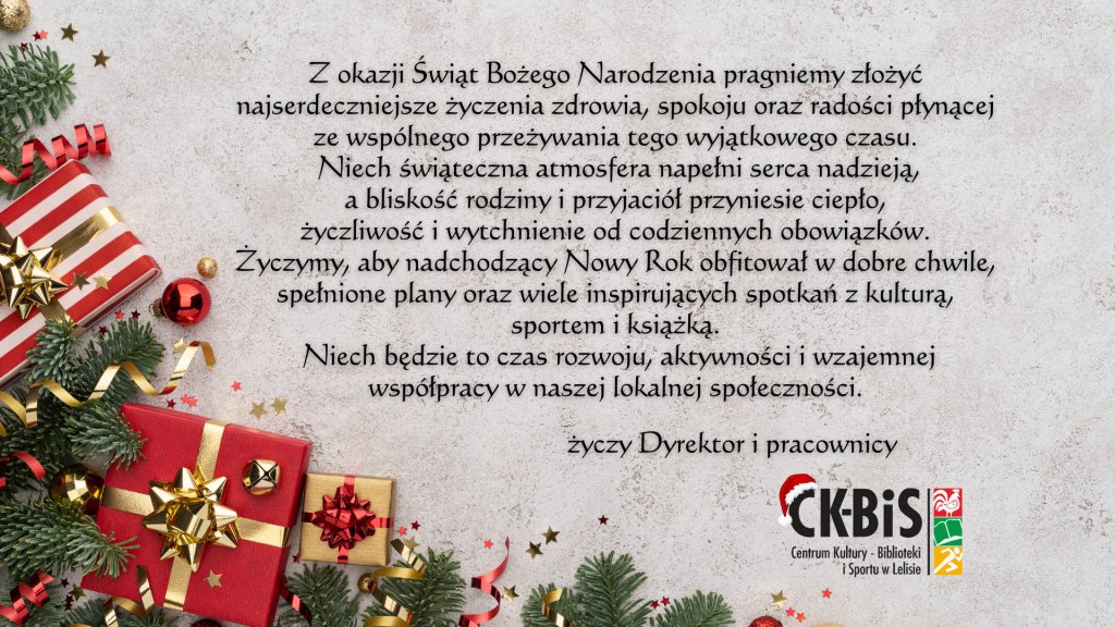 Życzenia Bożonarodzeniowe od władz Gminy Lelis