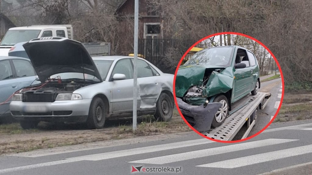 Kolizja w Ostrołęce: Zderzenie Fiata i Audi na Rondzie 1000-lecia Królestwa Polskiego [ZDJĘCIA]