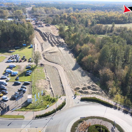 Zobacz postęp prac na placu budowy południowej obwodnicy Ostrołęki! [WIDEO Z DRONA]