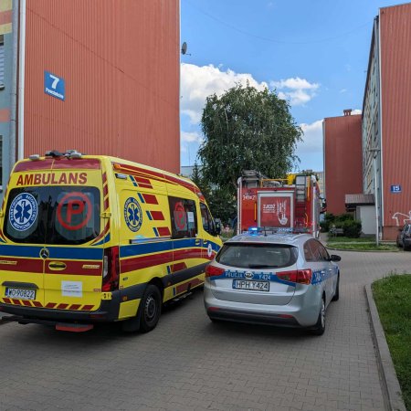 Służby ratunkowe w akcji: wóz z drabiną i wejście przez okno [WIDEO, ZDJĘCIA]