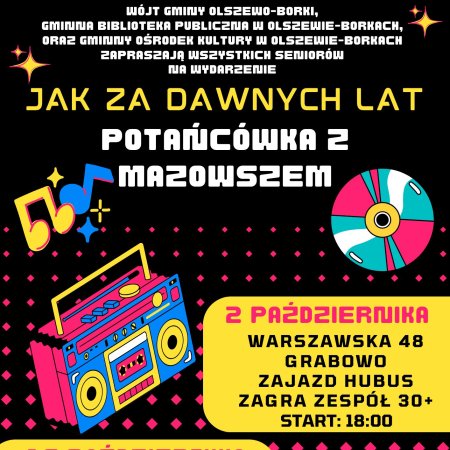 Potańcówka „Jak za dawnych lat” w Gminie Olszewo-Borki. Kiedy? Gdzie?