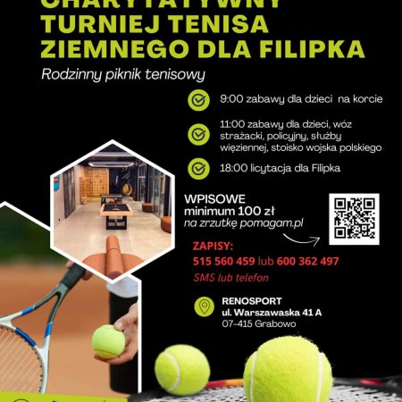 Charytatywny turniej tenisa ziemnego dla Filipka