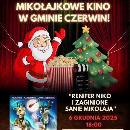 Mikołajkowe kino w Czerwinie: "Renifer Niko i zaginione sanie Mikołaja"
