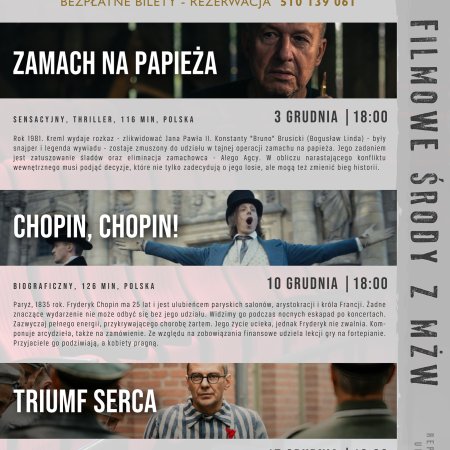 Filmowe środy z MŻW - repertuar na grudzień 2025