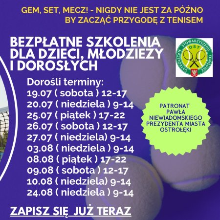 Gem, set, mecz! Nigdy nie jest za późno by zacząć przygodę z tenisem ziemnym