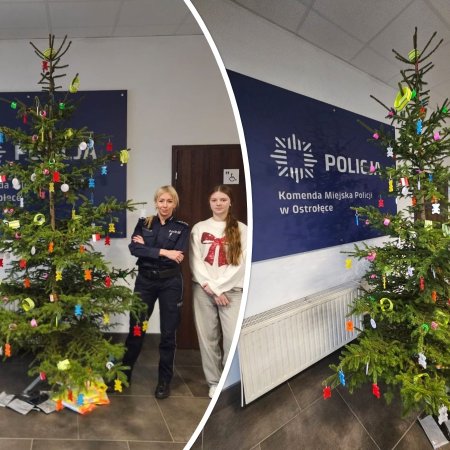 Odblaskowa choinka w komendzie policji. Weź odblask i zadbaj o swoje bezpieczeństwo