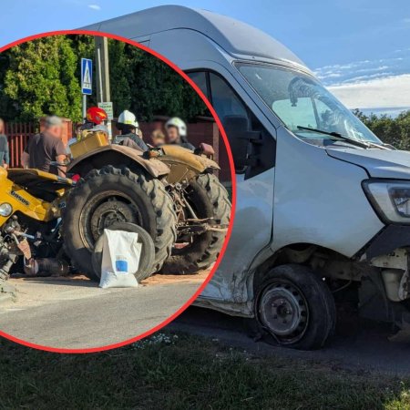 Wypadek na trasie Ostrołęka - Goworowo. Ciągnik rolniczy pękł na pół! [WIDEO, ZDJĘCIA]