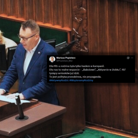 Poseł Popielarz: "Dla PiS-u rodzina była tylko hasłem w kampanii. Dla nas to realne wsparcie"