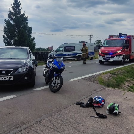 Wypadek w Rzekuniu! Zderzenie auta osobowego z motocyklem [ZDJĘCIA]