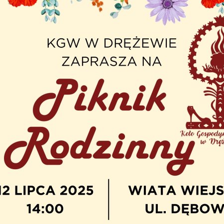 Piknik rodzinny z KGW w Drężewie już 12 lipca. Moc atrakcji i zabawa taneczna