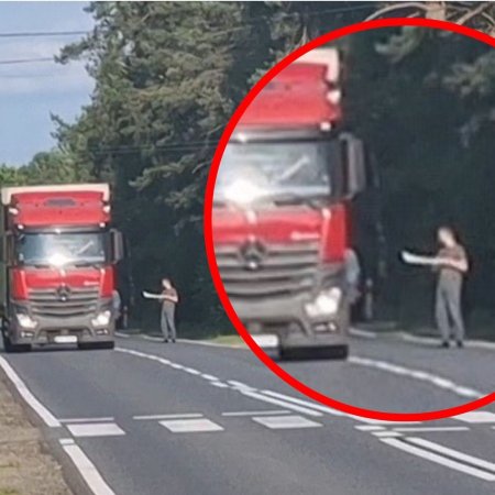 Maczeta w ręku i agresja na jezdni – dramatyczne sceny w Zabielu