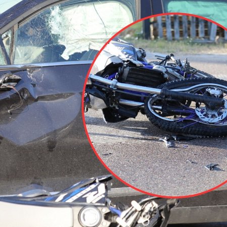 Zderzenie w Łęgu Przedmiejskim: 17-letni motocyklista w szpitalu [ZDJĘCIA]