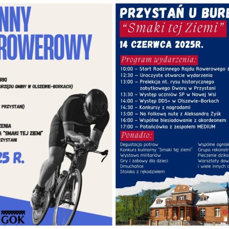 Rowerem po smaki Mazowsza — Rodzinny Rajd Rowerowy przez gminę Olszewo-Borki i piknik „Przystań u Burbona” już wkrótce!