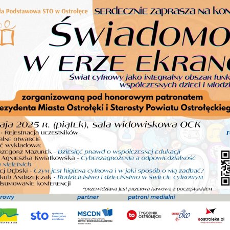 Świadomość w erze ekranów – konferencja o cyfrowym świecie dzieci i młodzieży w Ostrołęce