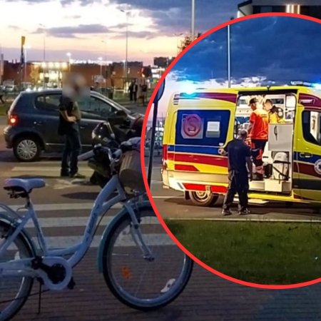 Groźny wypadek na rondzie Zbawiciela Świata. Ucierpiała rowerzystka [ZDJĘCIA]