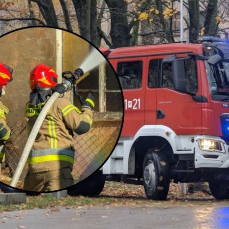 Groźny pożar w Goworowie. Ogień w kotłowni przy ul. Głowackiego – interweniowało 6 zastępów straży