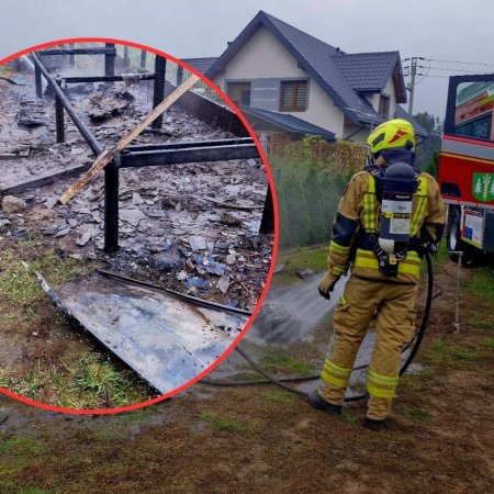 Fotowoltaika w ogniu. Błyskawiczna akcja strażaków w Łysych [ZDJĘCIA]
