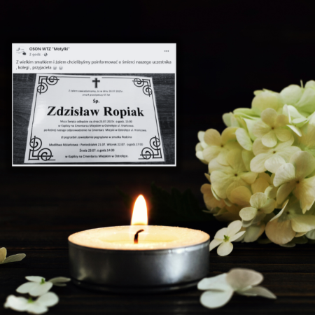 "Motylki" w żałobie. Uczestnicy Warsztatów Terapii Zajęciowej żegnają przyjaciela