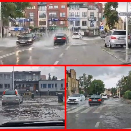 Woda zalała Śródmieście. Ostrołęka walczy ze skutkami ulewy [WIDEO]