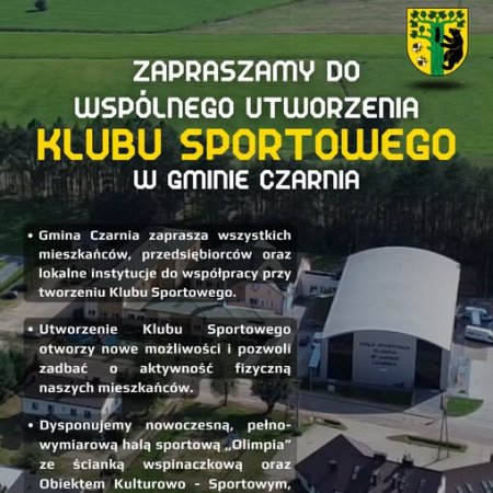 Gmina Czarnia zaprasza do współtworzenia klubu sportowego! Wielka szansa na rozwój lokalnej aktywności fizycznej!