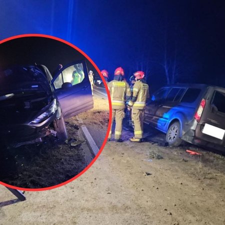 Wypadek na skrzyżowaniu dróg wojewódzkich. Interwencja straży i medyków [ZDJĘCIA]