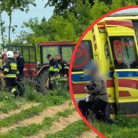 Tragiczny wypadek w Rębiszach – mężczyzna przygnieciony przez ciągnik rolniczy [ZDJĘCIA]