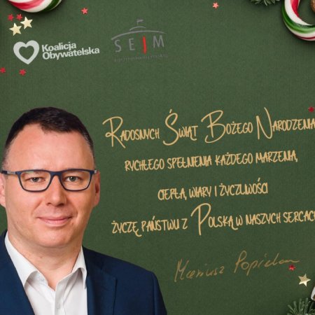 Życzenia Bożonarodzeniowe od Posła na Sejm RP Mariusza Popielarza