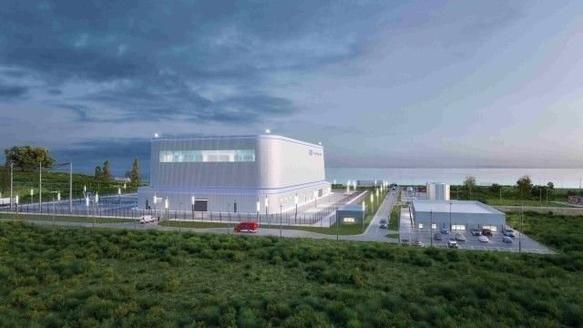 Wizualizacja elektrowni jądrowej z reaktorem BWRX-300. (Fot. GE Hitachi)
