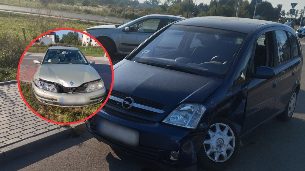 Kolizja na jednej z ulic Myszyńca. Interweniowały służby [ZDJĘCIA]