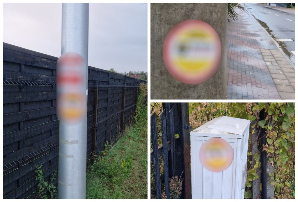 Nielegalne naklejki szpecą Ostrołękę. Mieszkańcy mają dość!