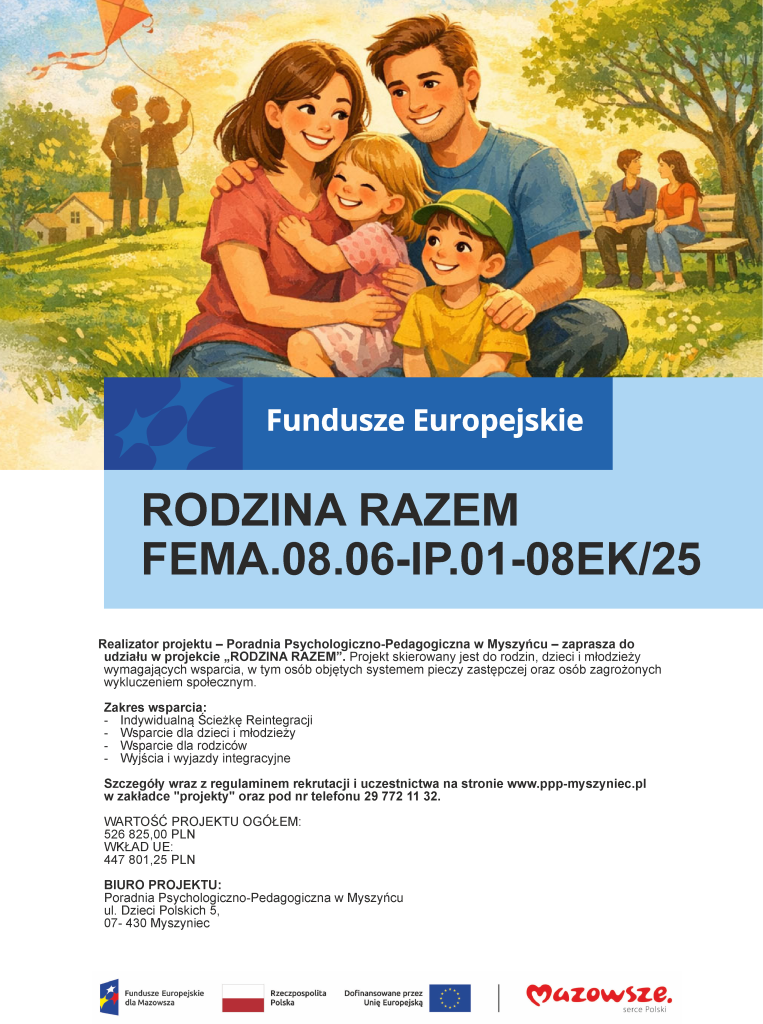 Bezpłatne wsparcie dla rodzin i młodzieży w Myszyńcu. Sprawdź szczegóły projektu