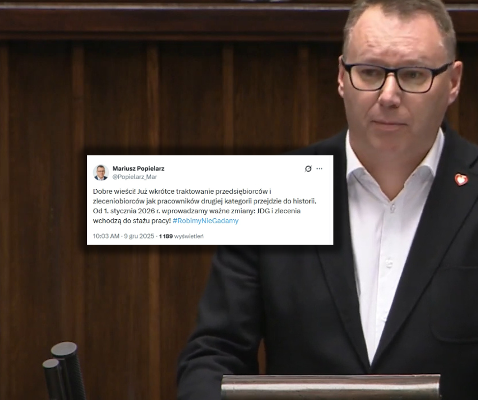 Wprowadzamy! - ogłosił poseł Popielarz. "Zmiana, na którą wszyscy czekali od 36 lat!"