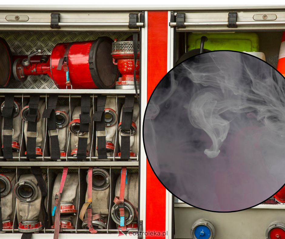 Interwencja strażaków w gminie Łyse. Pożar sadzy w kominie w miejscowości Łączki