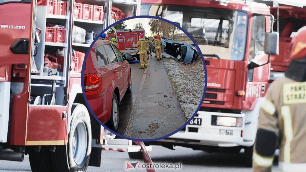 Niebezpieczny wtorek na drogach powiatu makowskiego. Strażacy interweniowali dwukrotnie [ZDJĘCIA]