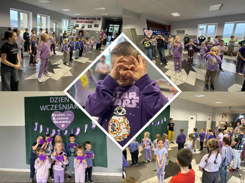 Fioletowa fala dobra w Brudkach Starych. Szkoła zatańczyła dla "Okruszków" w ramach #fioletowelove2025 [WIDEO, ZDJĘCIA]