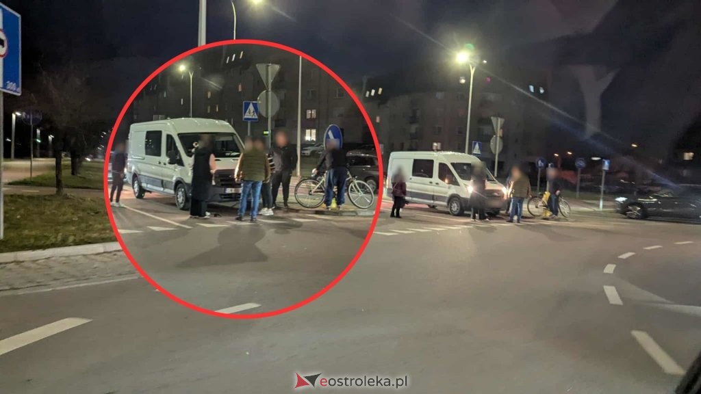 PILNE: Wypadek na rondzie przy Goworowskiej! Rowerzysta potrącony [ZDJĘCIA]