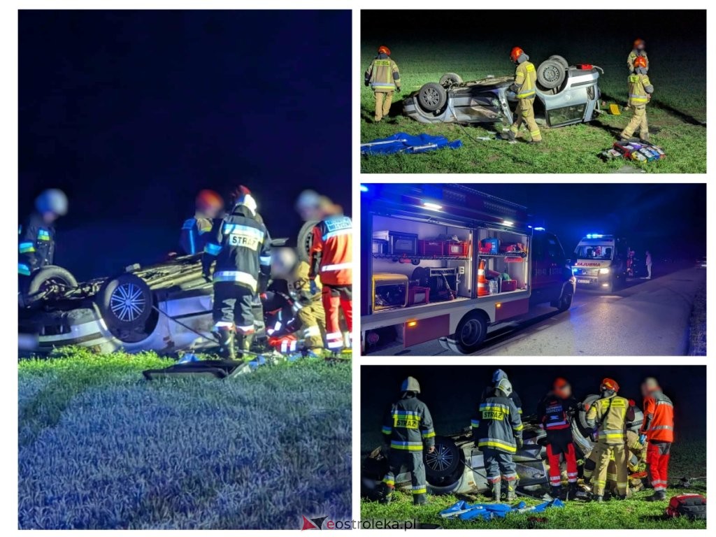 Poważny wypadek pod Zabielem. Samochód osobowy dachował na trasie do Grucel. Kierowca ranny [ZDJĘCIA]