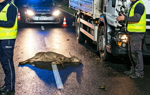 Podwójne uderzenie na trasie. Sarna doprowadziła do dwóch zdarzeń