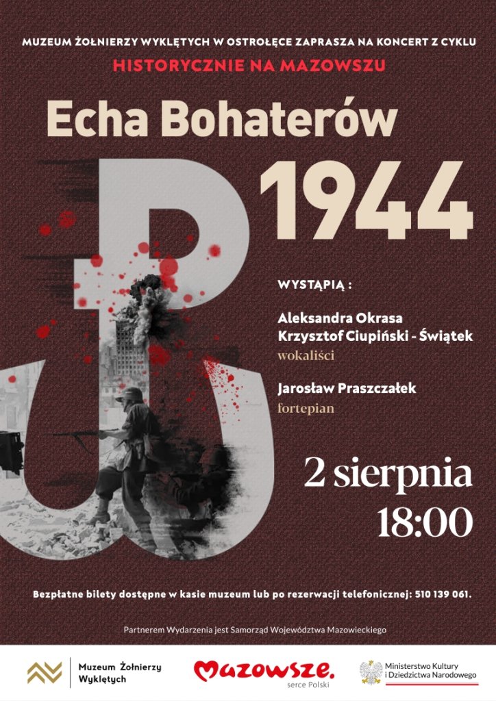 „Echa Bohaterów 1944”. Wyjątkowy koncert patriotyczny w Muzeum Żołnierzy Wyklętych