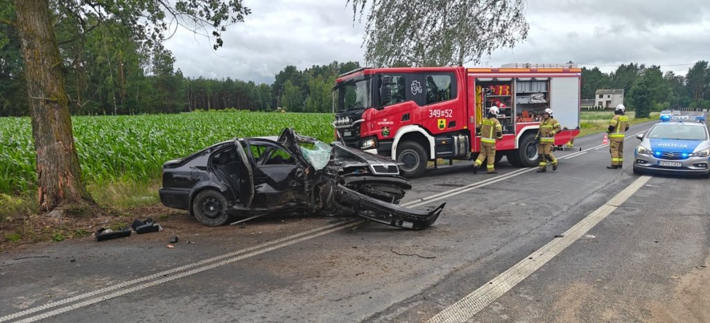 Wypadek o świcie pod Ostrołęką. Za kierownicą 21-latek. Policja apeluje