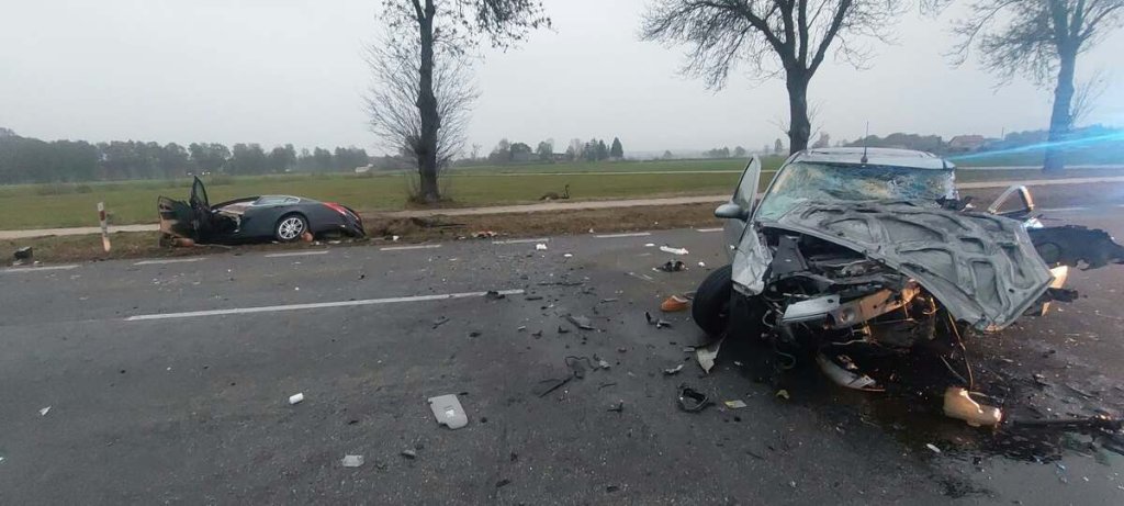 Groźny wypadek! Ford zderzył się z jeleniem, a następnie czołowo z Oplem [ZDJĘCIA]