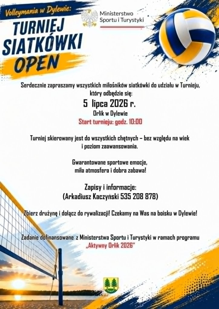 Volleymania w Dylewie: TURNIEJ SIATKÓWKI OPEN