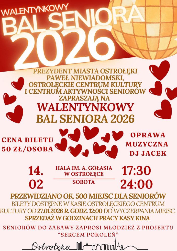 Walentynkowy Bal Seniora 2026 w Ostrołęce! Ruszają przygotowania do wielkiego tanecznego święta
