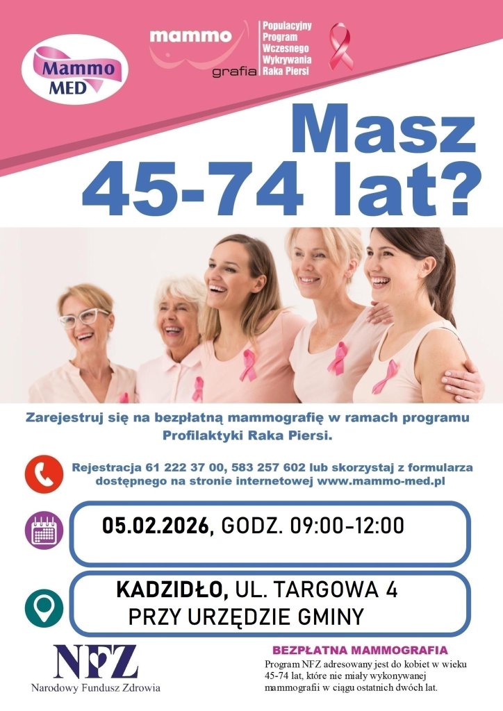 Bezpłatna mammografia w Kadzidle. Ruszyły zapisy na badania