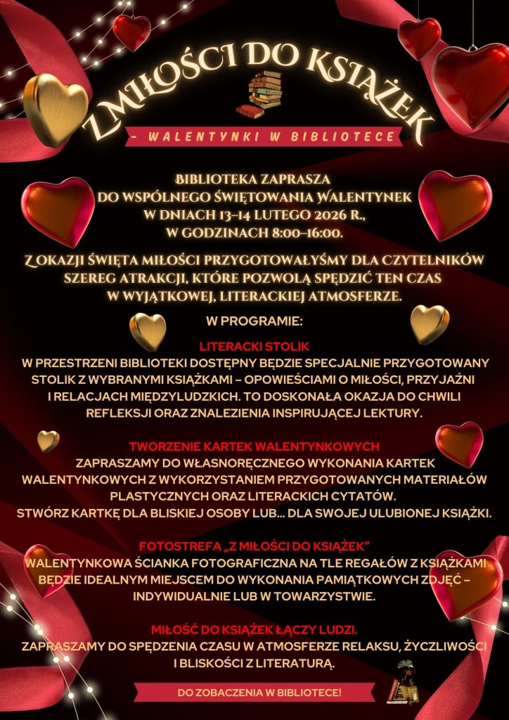 Walentynki w bibliotece w Kadzidle. Święto miłości z literaturą