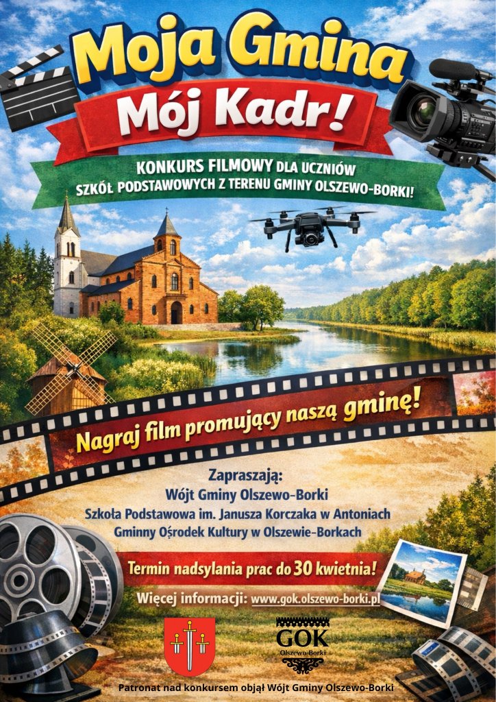 „Moja Gmina - Mój Kadr”. Konkurs filmowy dla uczniów z Olszewa-Borek