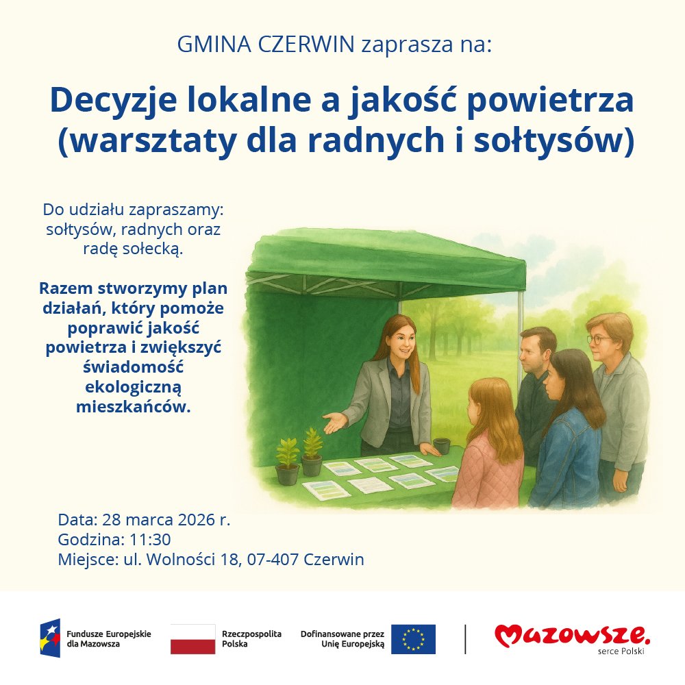 "Decyzje lokalne a jakość powietrza". Warsztaty dla radnych i sołtysów w gminie Czerwin