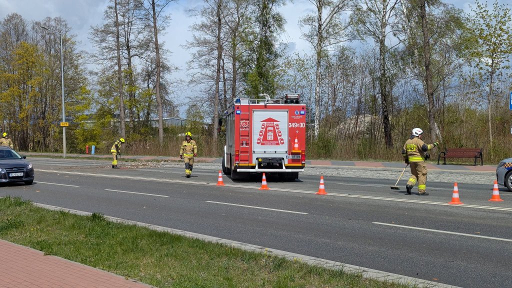 Strażacy w akcji na ulicy Ostrowskiej: Powalone drzewo zablokowało wjazd do miasta [ZDJĘCIA]